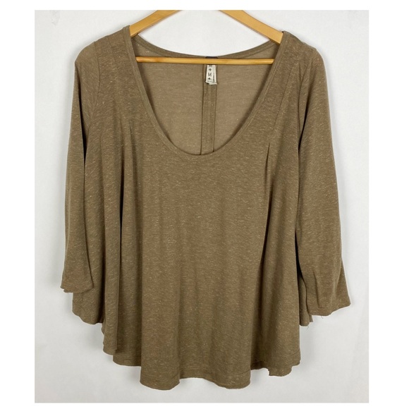 Free People Tambourine Tee Jersey Brown Size Medium - Picture 2 of 8